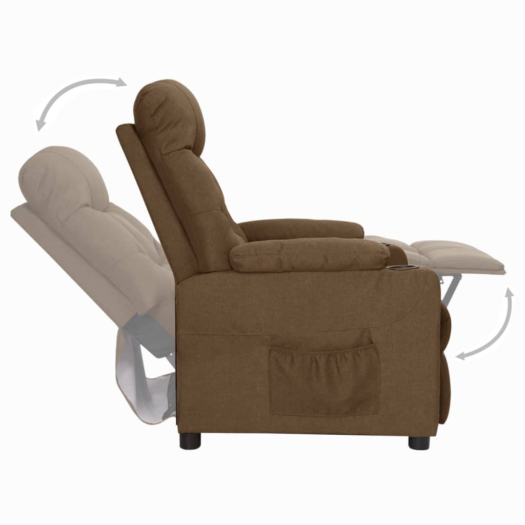 Fauteuil verstelbaar stof bruin