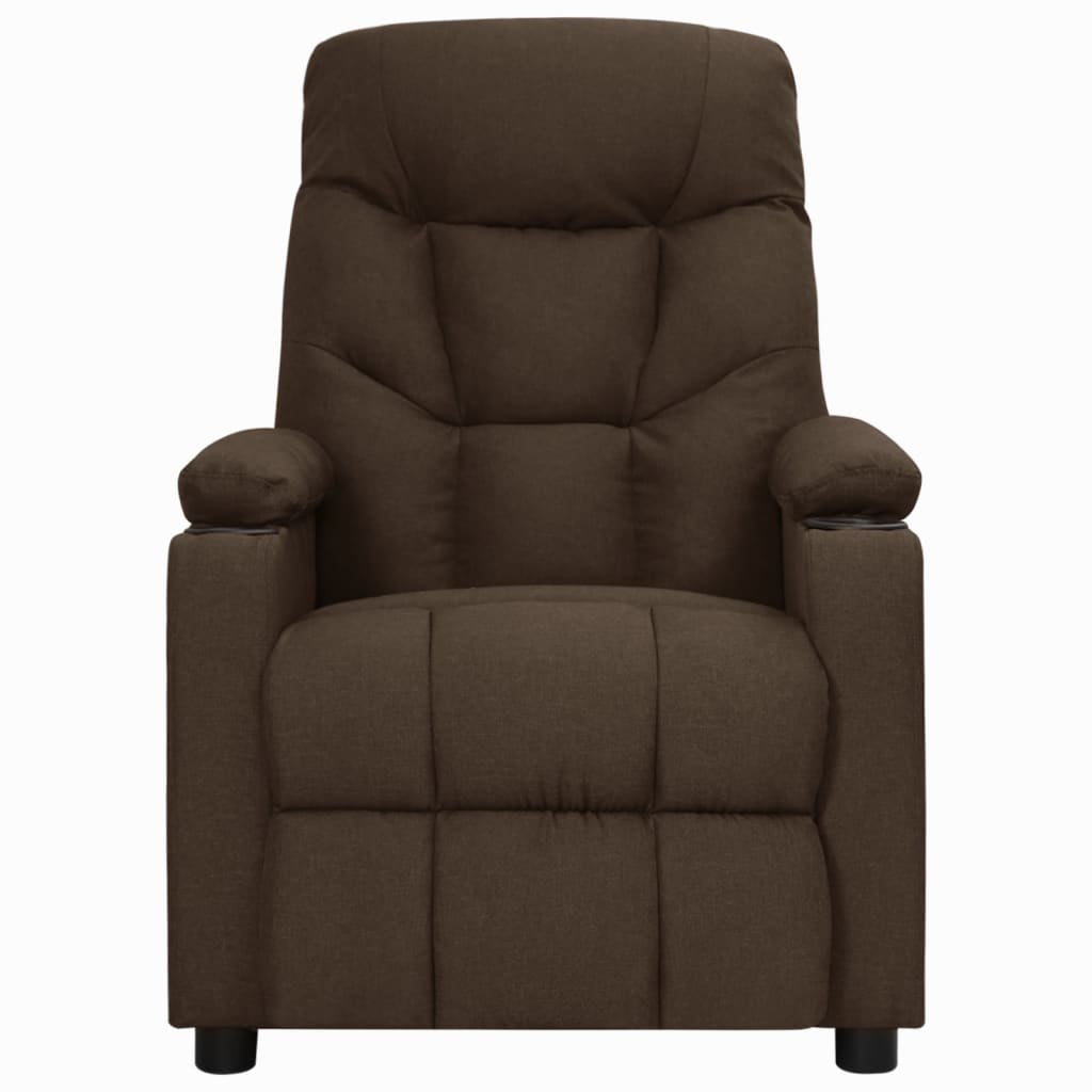 Fauteuil verstelbaar stof donkerbruin