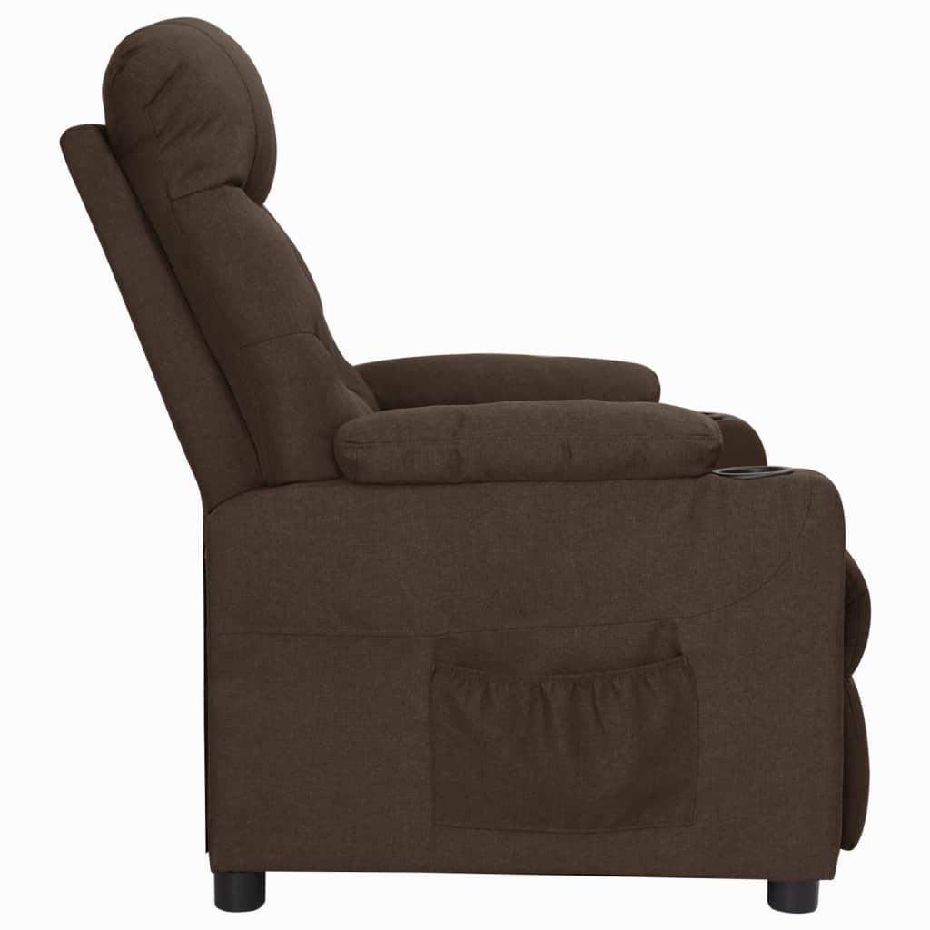 Fauteuil verstelbaar stof donkerbruin