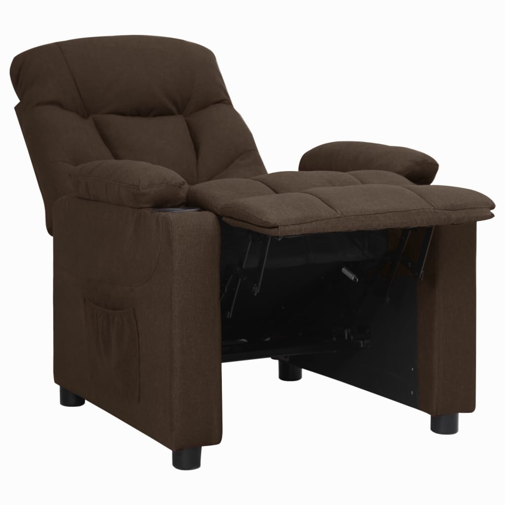 Fauteuil verstelbaar stof donkerbruin