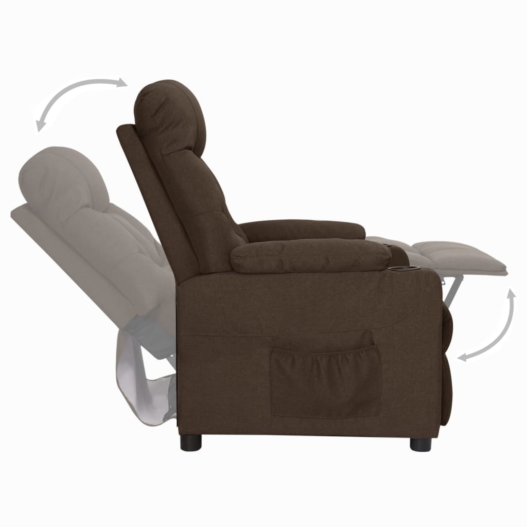 Fauteuil verstelbaar stof donkerbruin