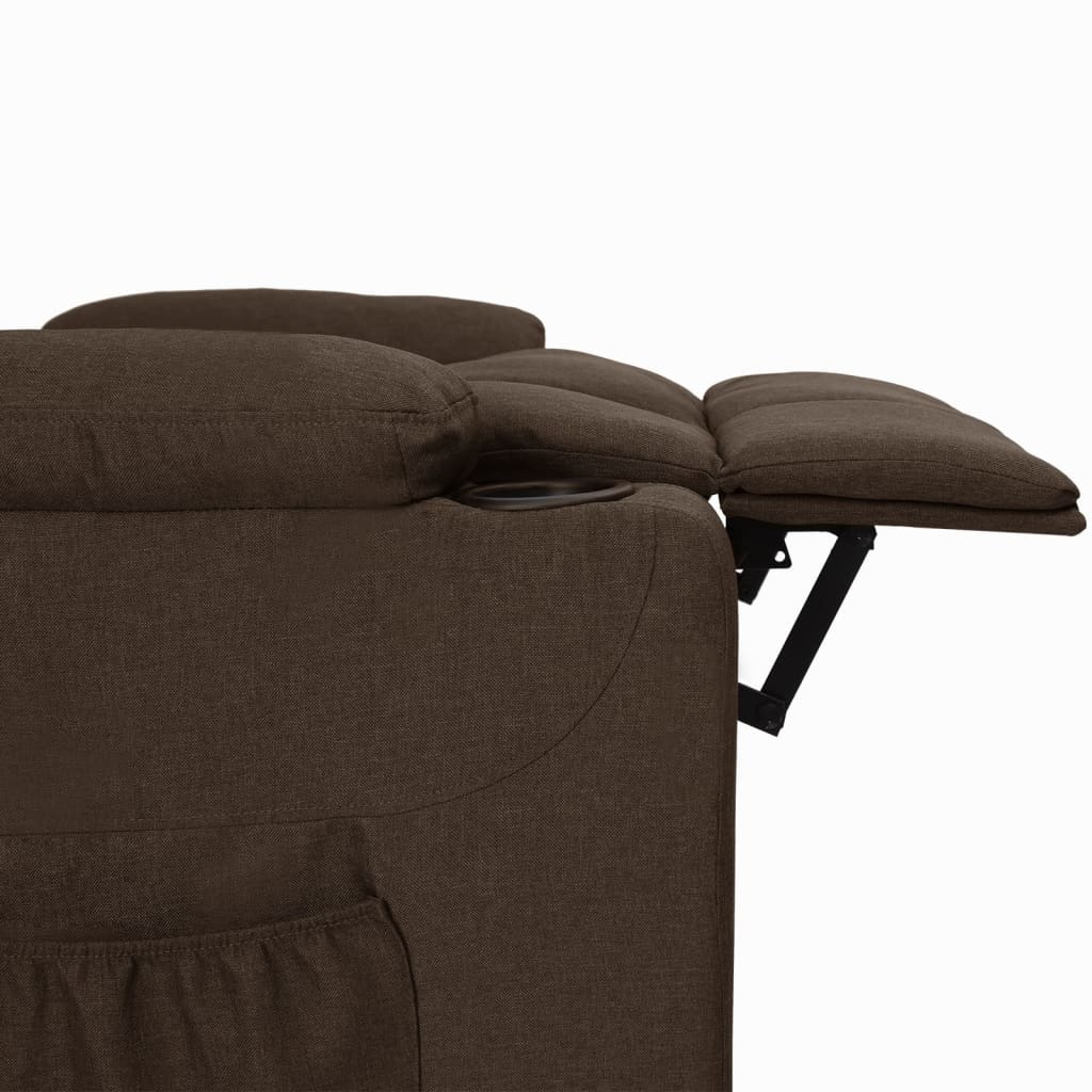 Fauteuil verstelbaar stof donkerbruin