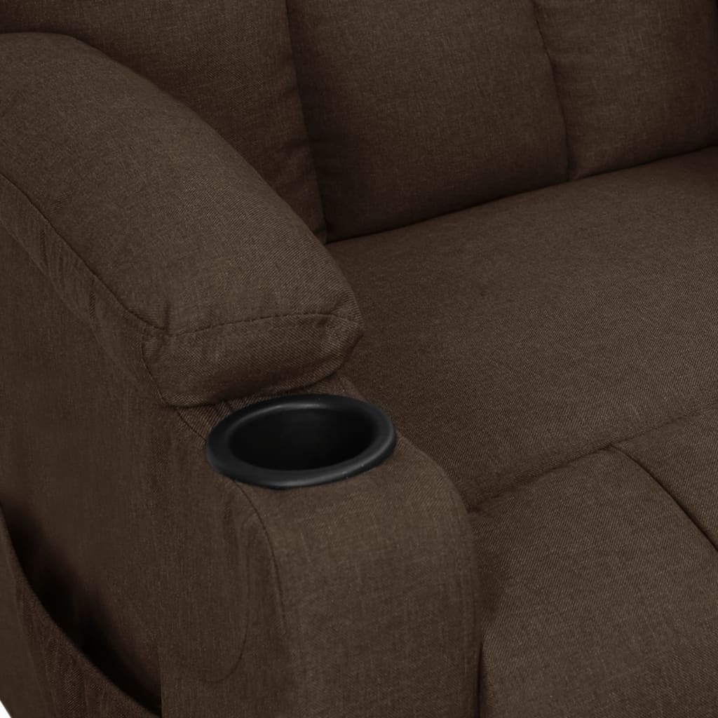 Fauteuil verstelbaar stof donkerbruin