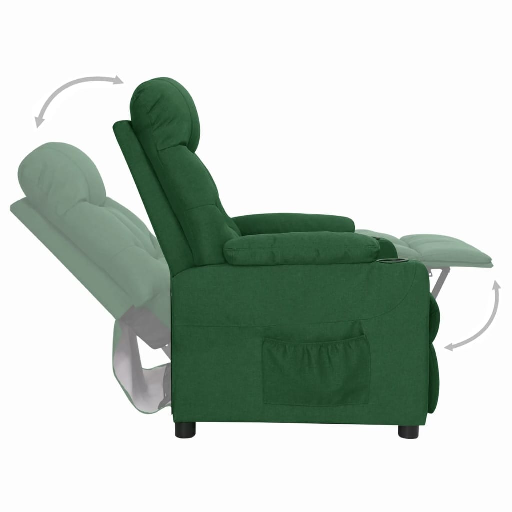 Fauteuil verstelbaar stof donkergroen