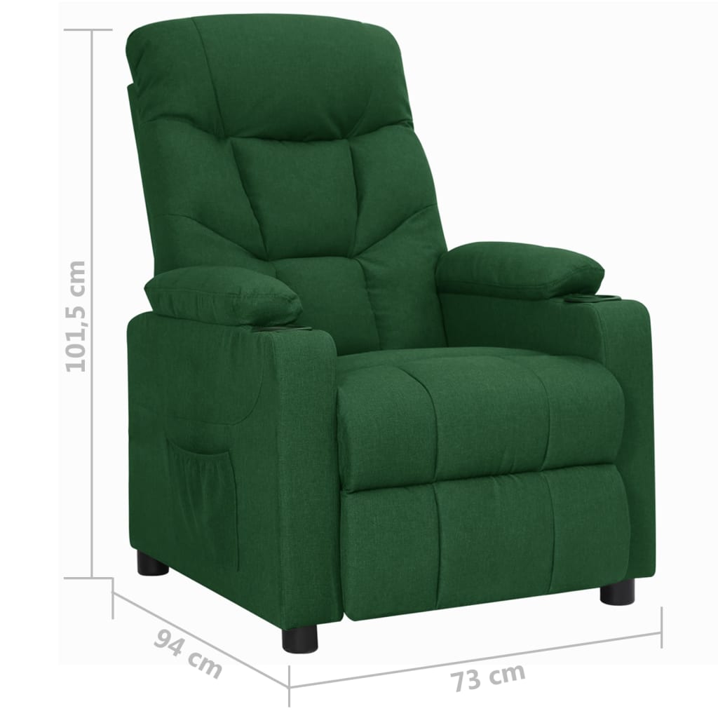 Fauteuil verstelbaar stof donkergroen