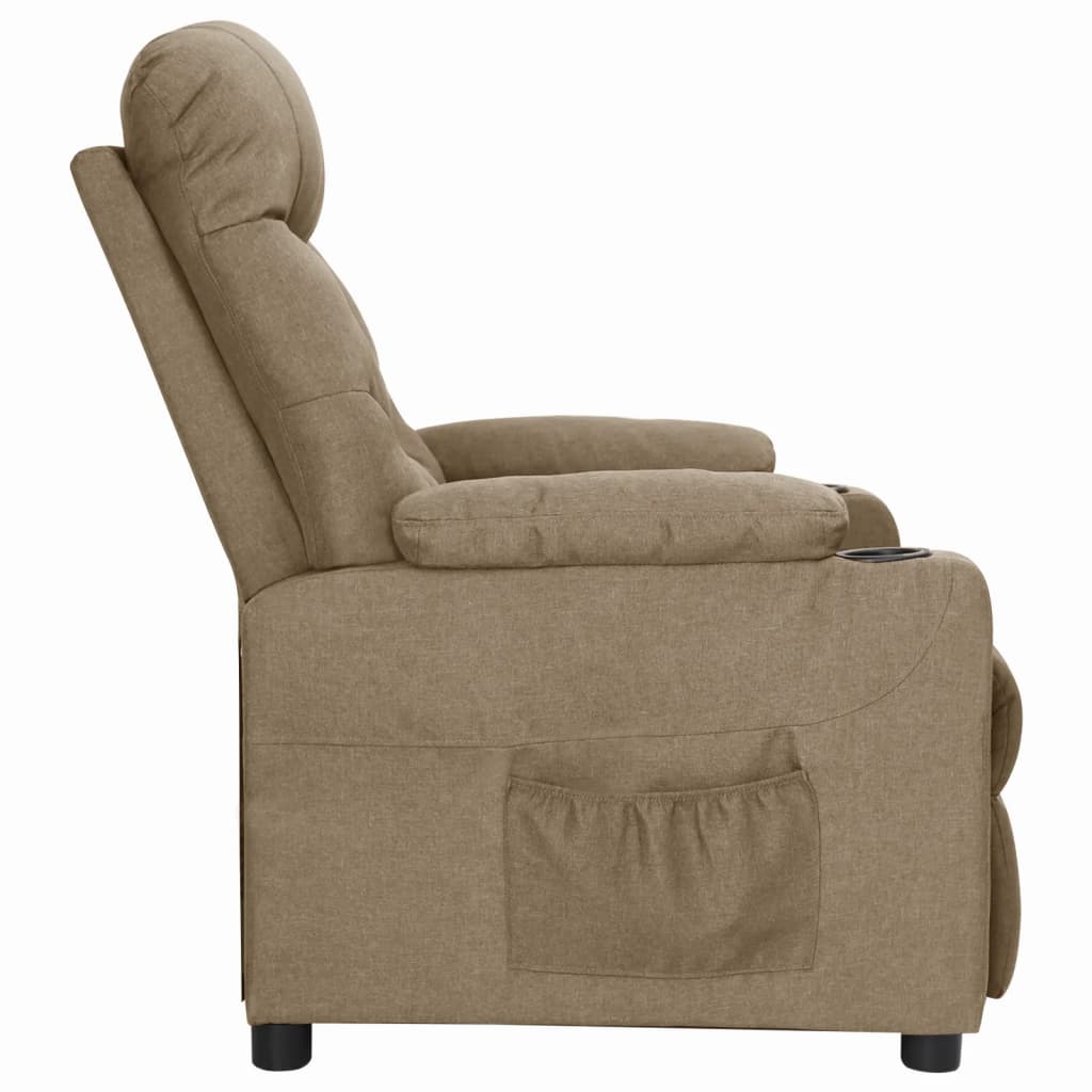 Fauteuil verstelbaar stof taupe