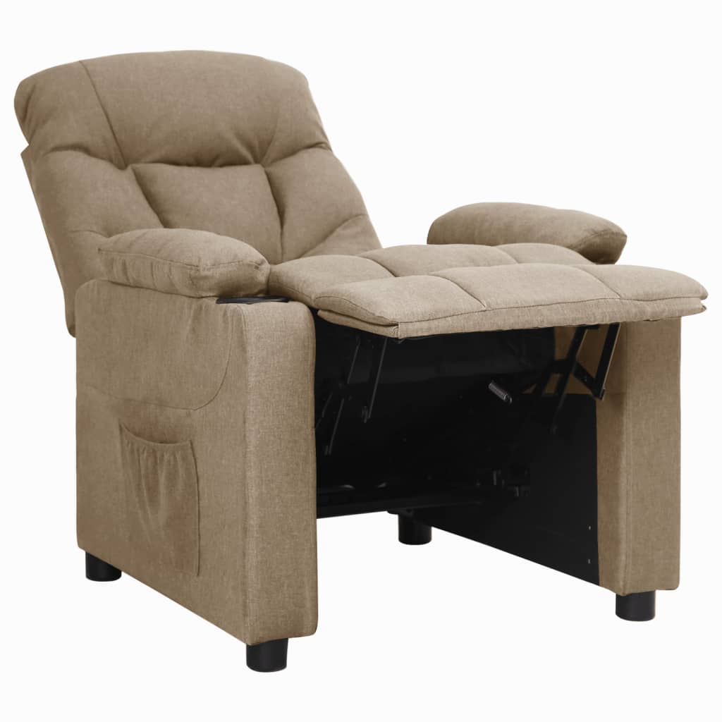 Fauteuil verstelbaar stof taupe
