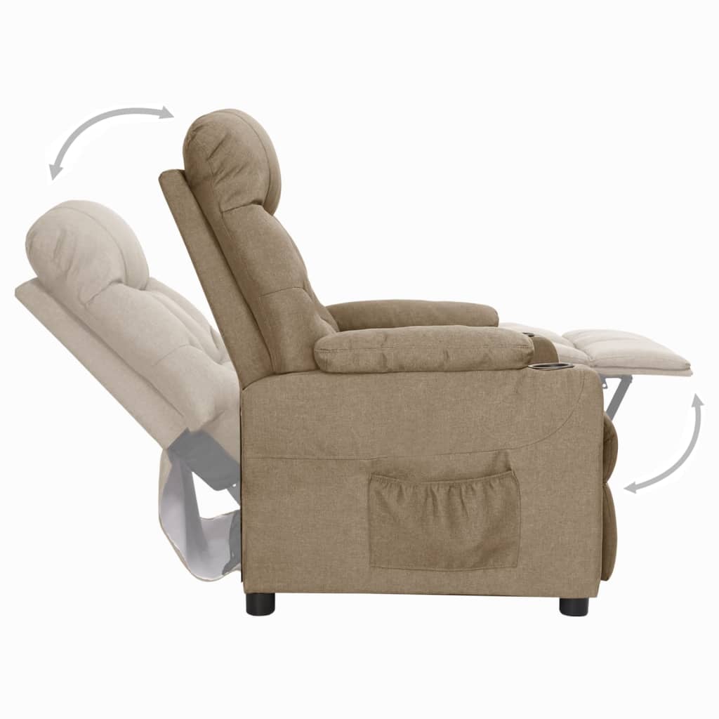 Fauteuil verstelbaar stof taupe