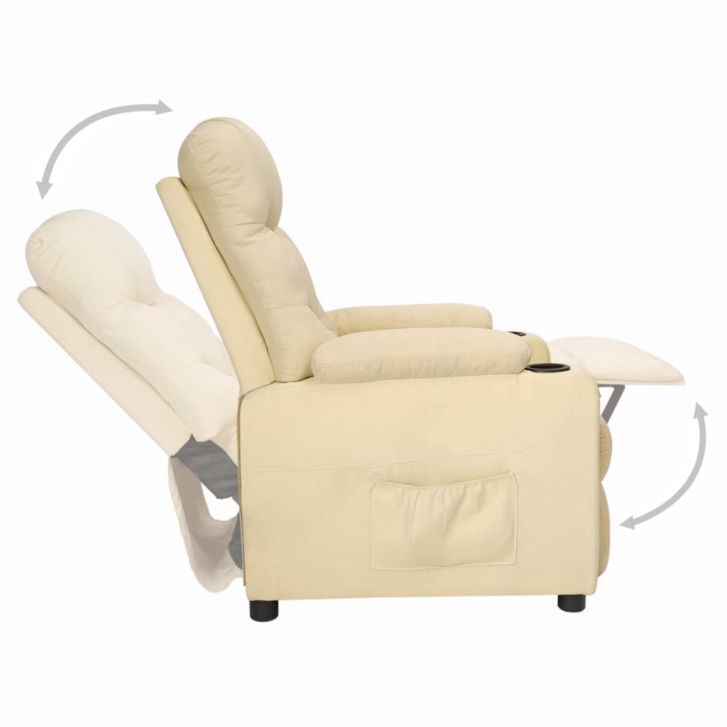 Fauteuil verstelbaar stof crèmekleurig