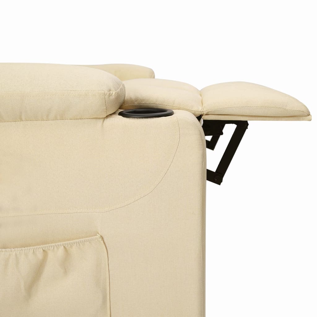 Fauteuil verstelbaar stof crèmekleurig