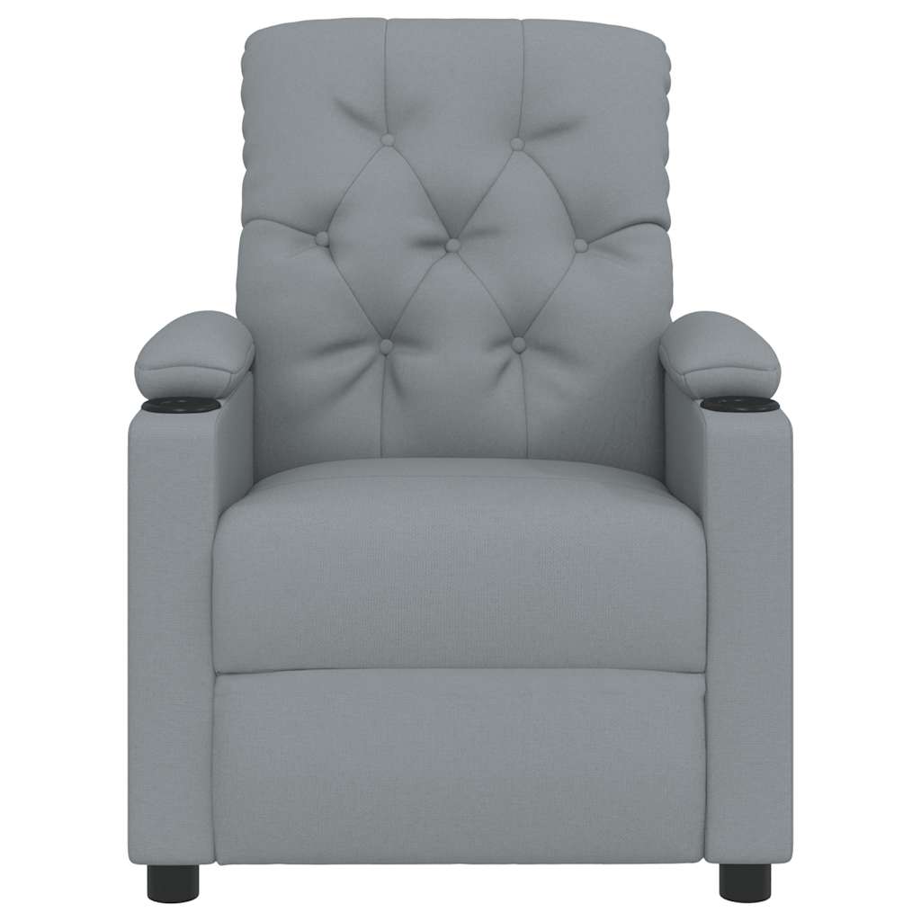 Fauteuil verstelbaar stof lichtgrijs