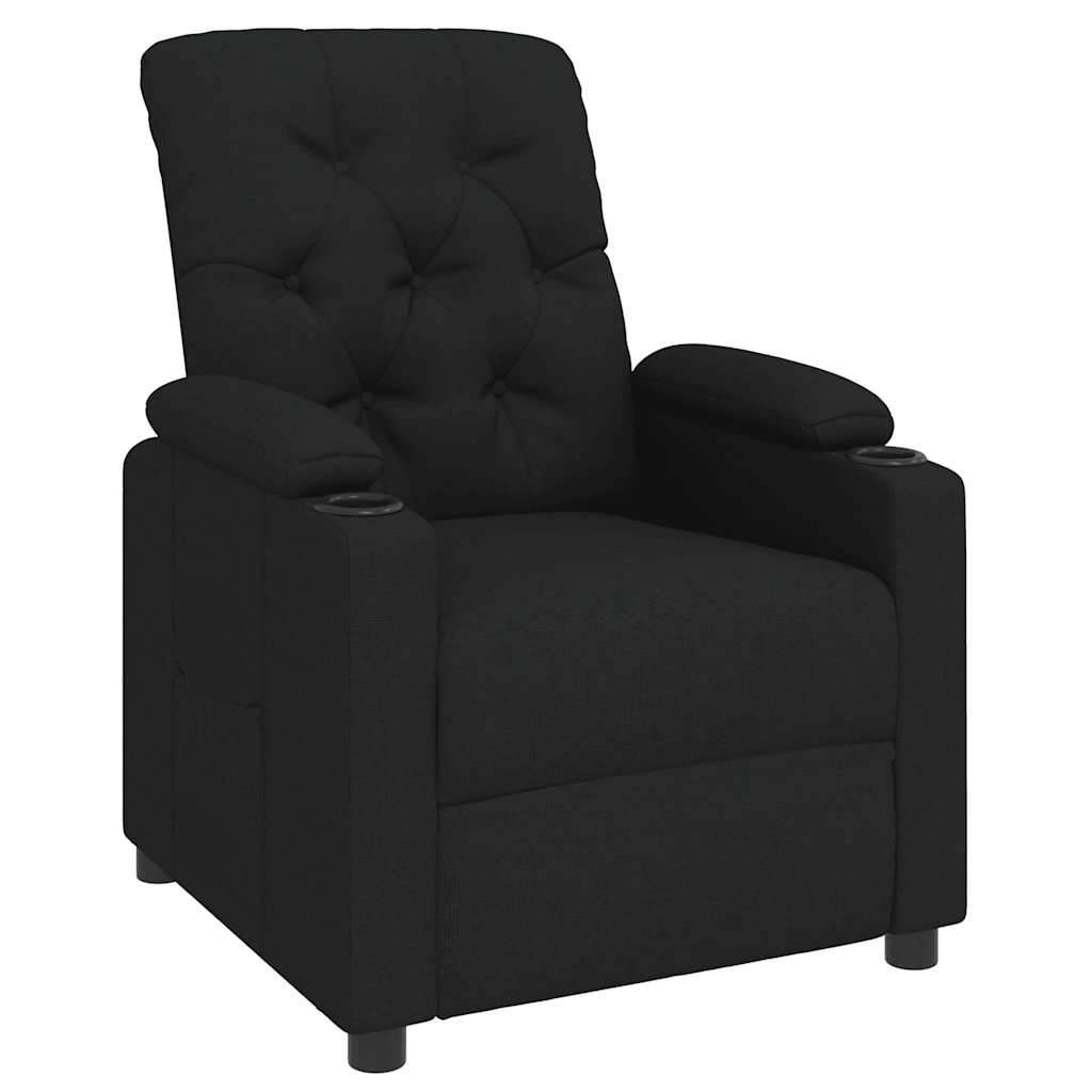 Fauteuil verstelbaar stof zwart