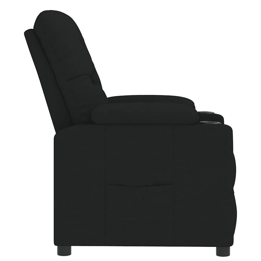 Fauteuil verstelbaar stof zwart