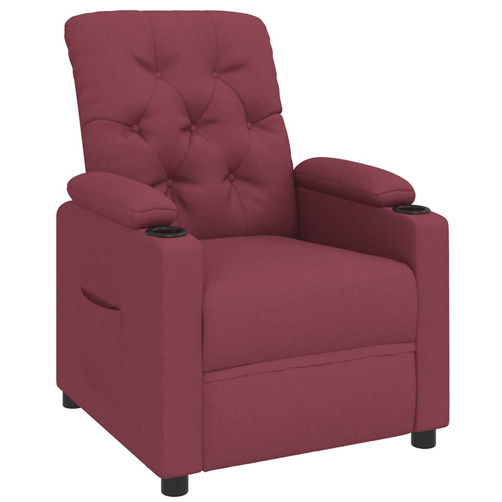 Fauteuil verstelbaar stof wijnrood