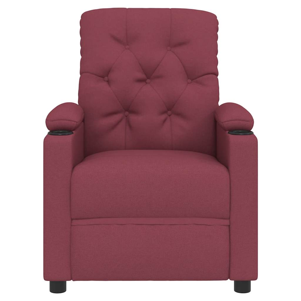 Fauteuil verstelbaar stof wijnrood