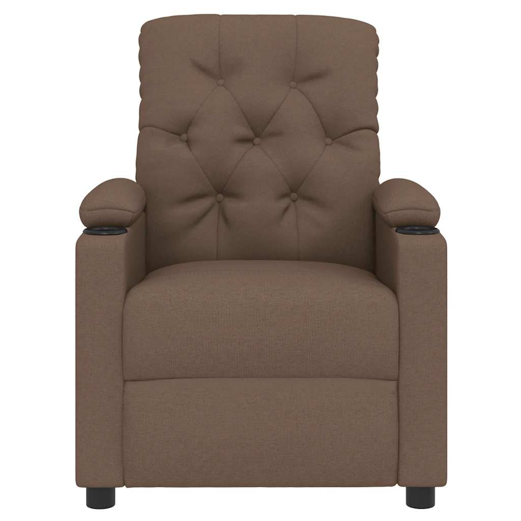 Fauteuil verstelbaar stof bruin