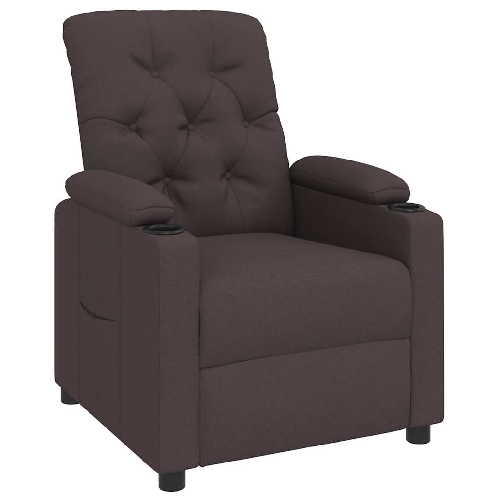 Fauteuil verstelbaar stof donkerbruin