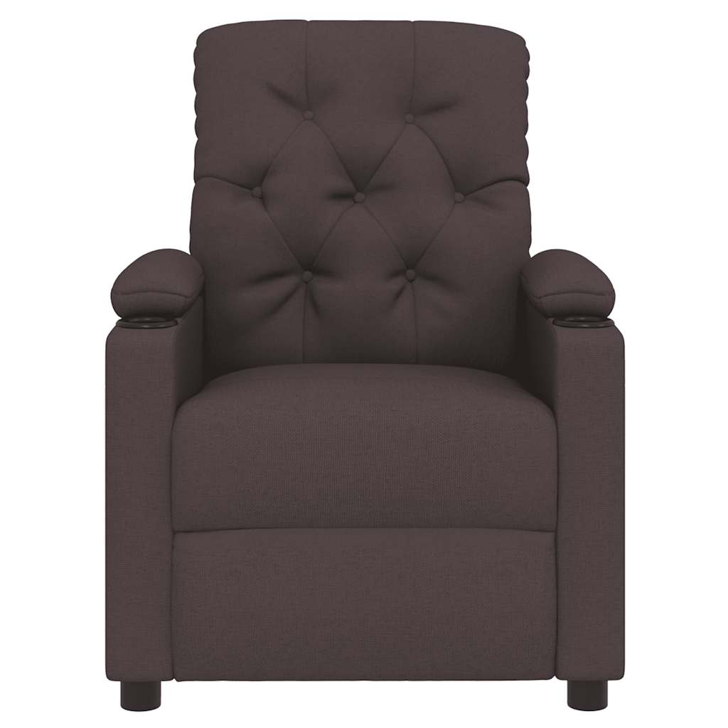 Fauteuil verstelbaar stof donkerbruin