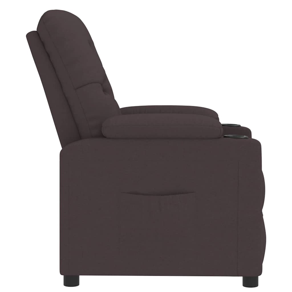 Fauteuil verstelbaar stof donkerbruin