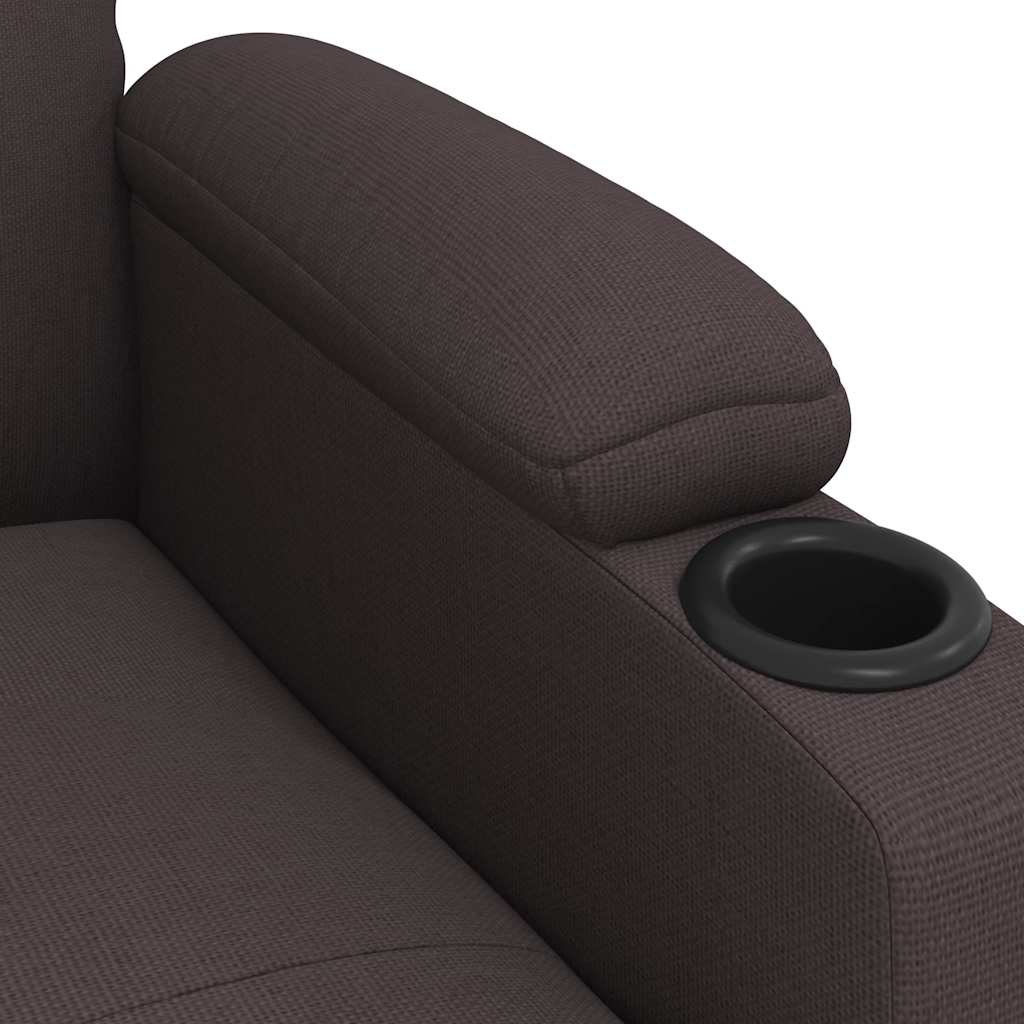 Fauteuil verstelbaar stof donkerbruin