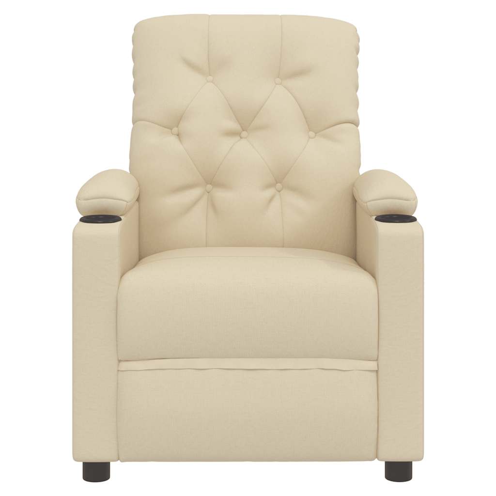 Fauteuil verstelbaar stof crèmekleurig