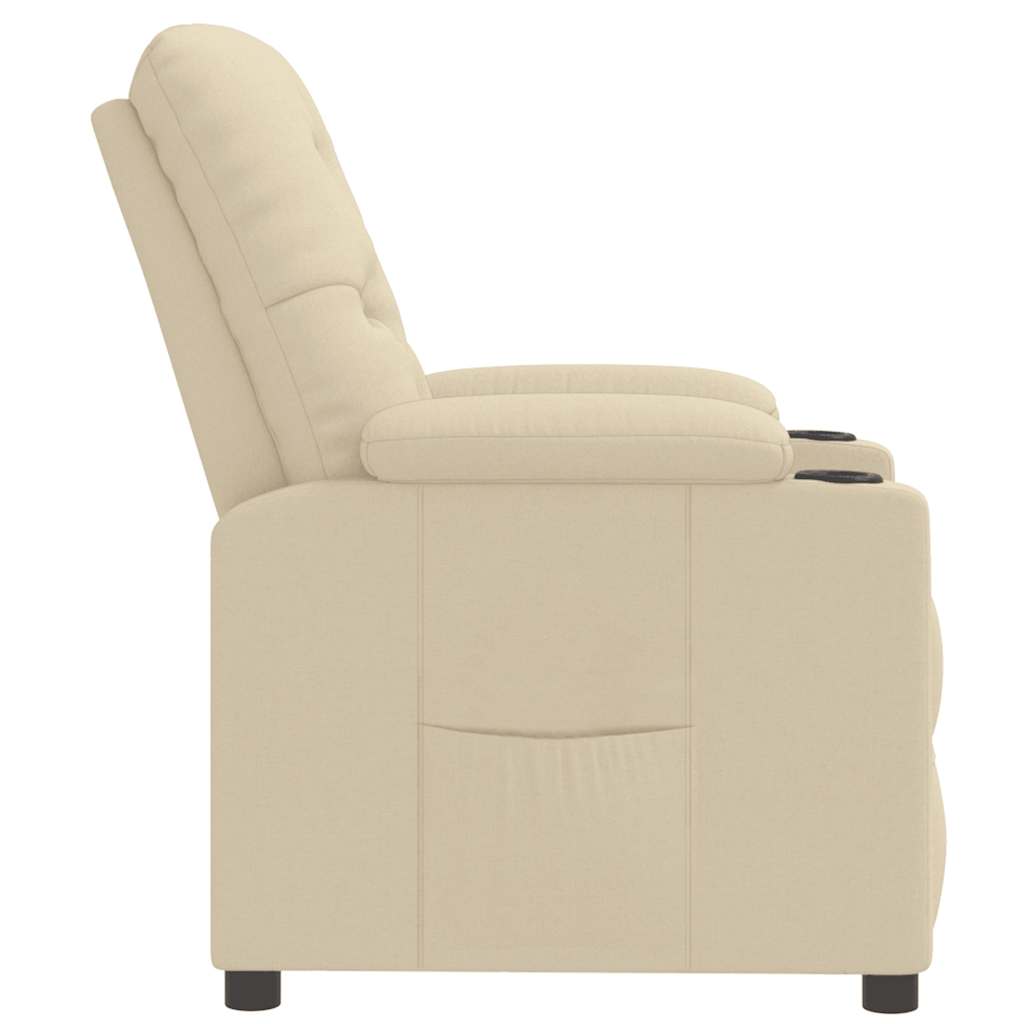 Fauteuil verstelbaar stof crèmekleurig