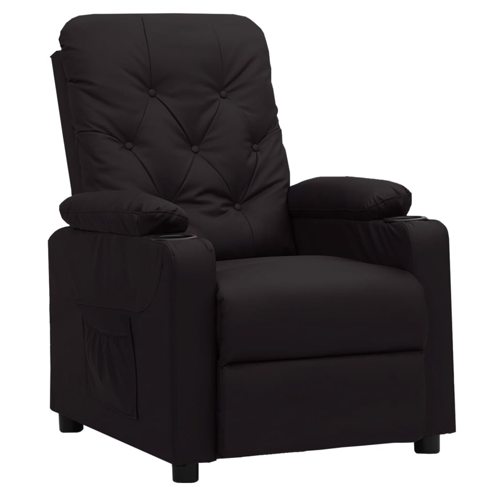 Fauteuil verstelbaar kunstleer zwart