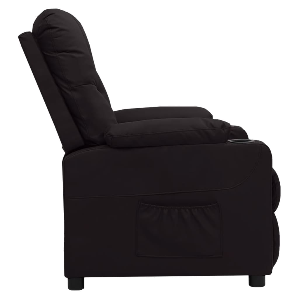 Fauteuil verstelbaar kunstleer zwart