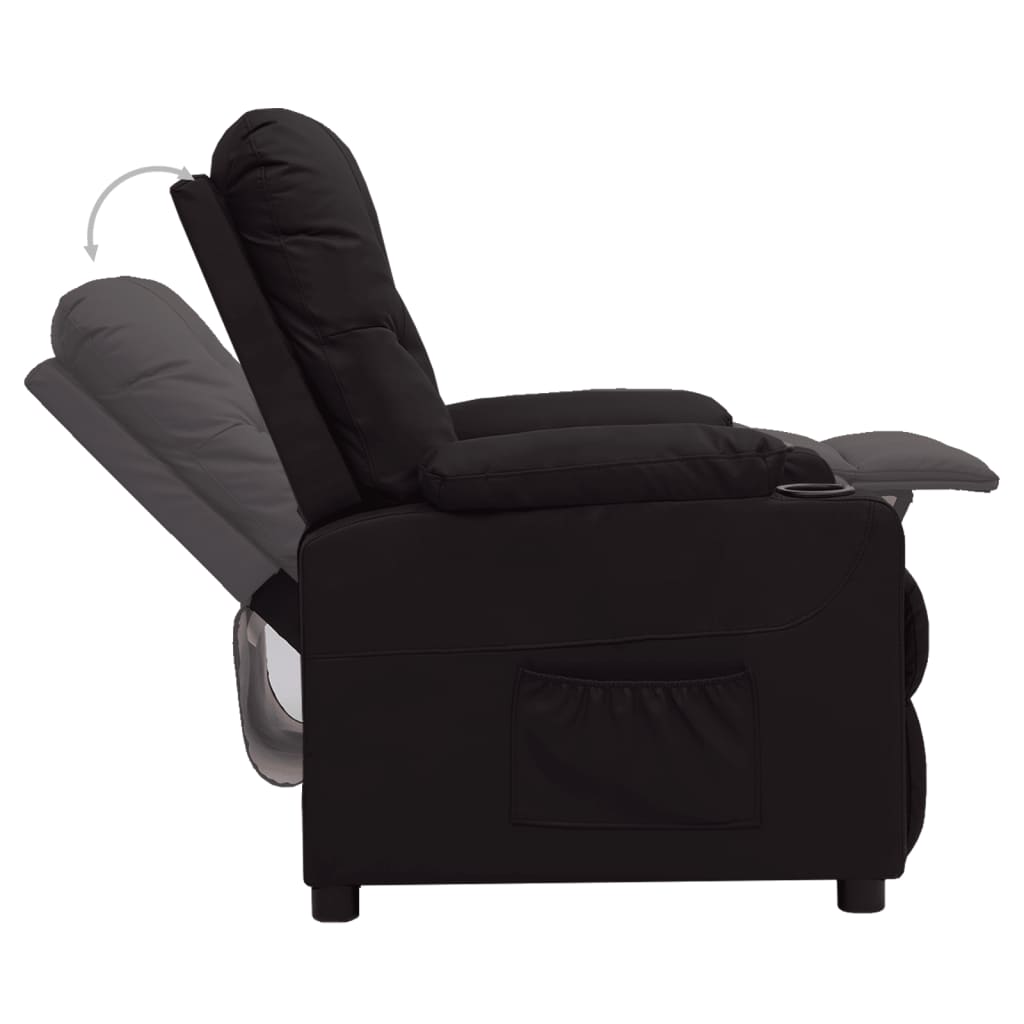 Fauteuil verstelbaar kunstleer zwart