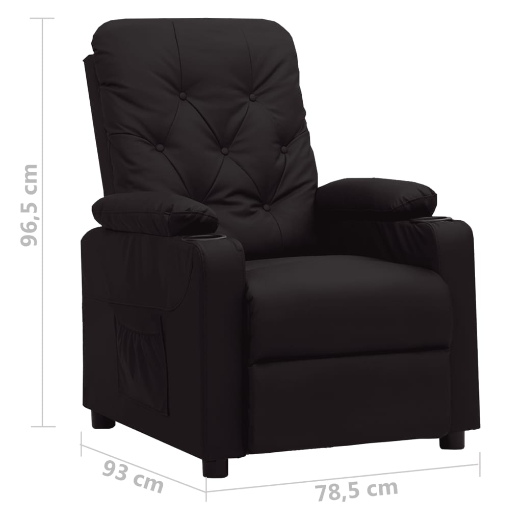 Fauteuil verstelbaar kunstleer zwart