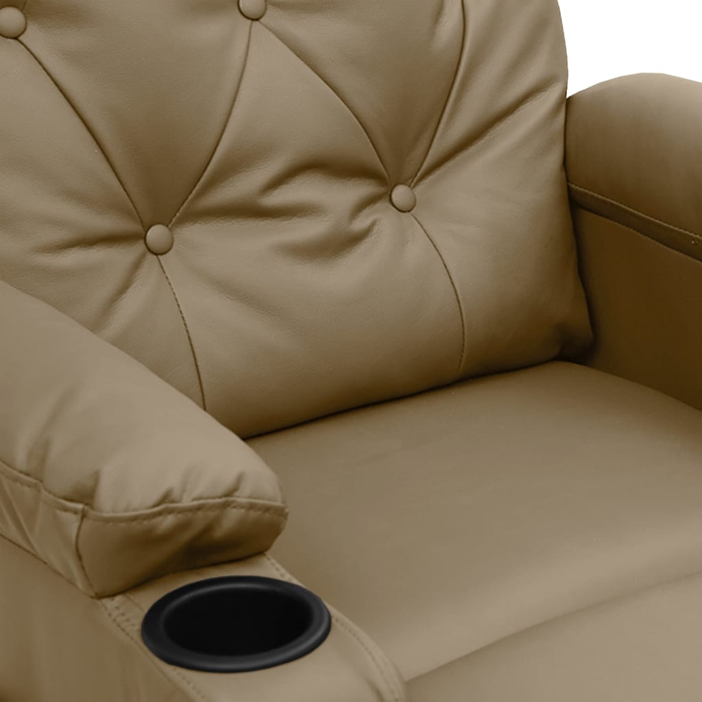 Fauteuil verstelbaar kunstleer cappuccinokleurig
