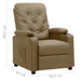 Fauteuil verstelbaar kunstleer cappuccinokleurig