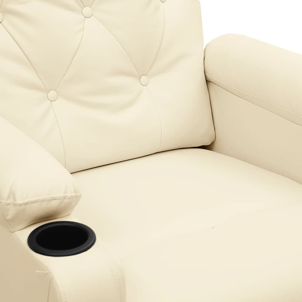 Fauteuil verstelbaar kunstleer crèmekleurig