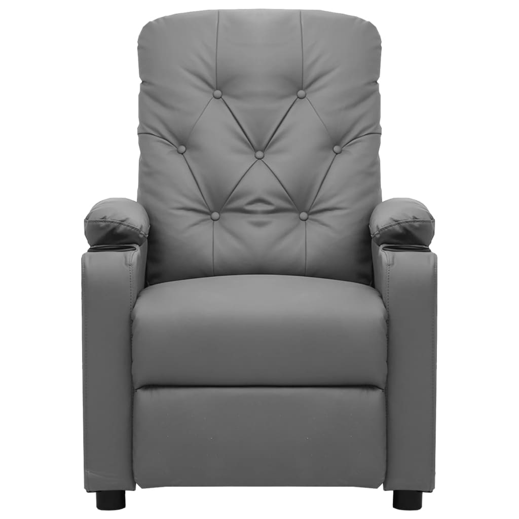 Fauteuil verstelbaar kunstleer grijs