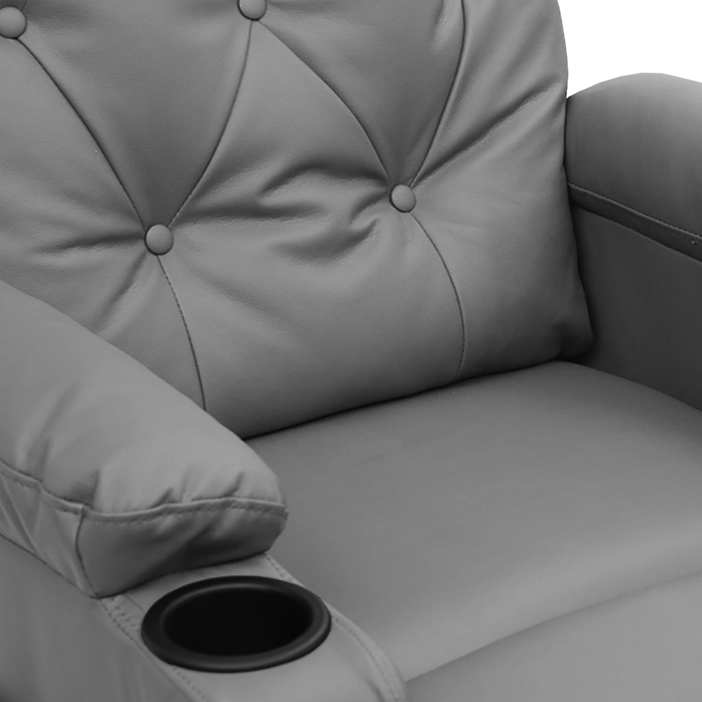 Fauteuil verstelbaar kunstleer grijs