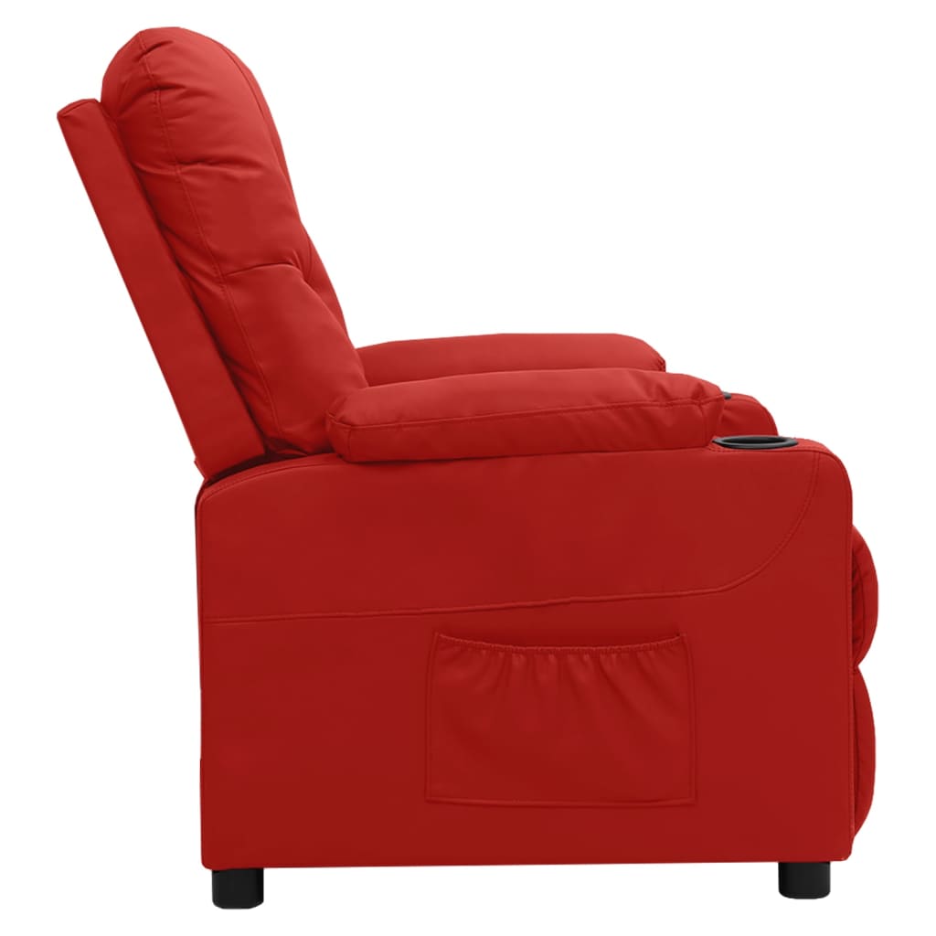 Fauteuil verstelbaar kunstleer wijnrood