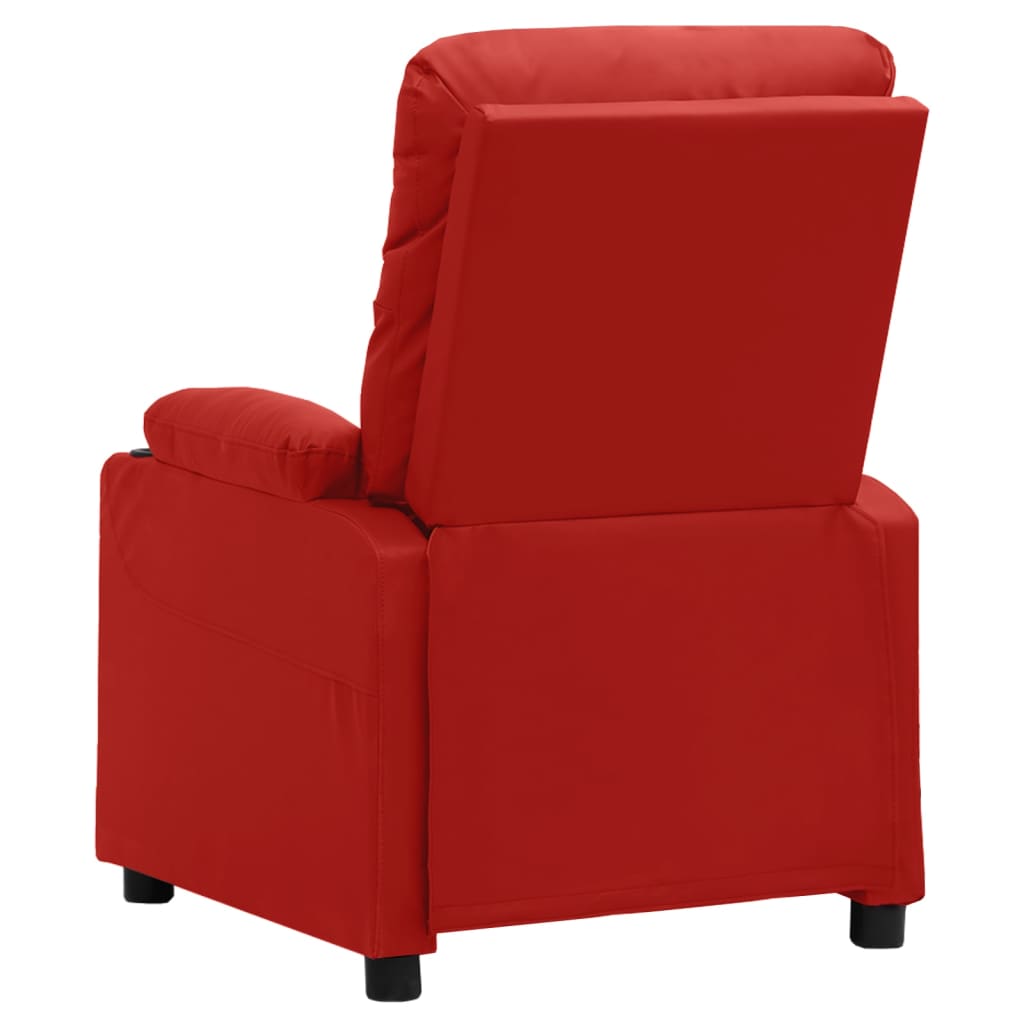 Fauteuil verstelbaar kunstleer wijnrood