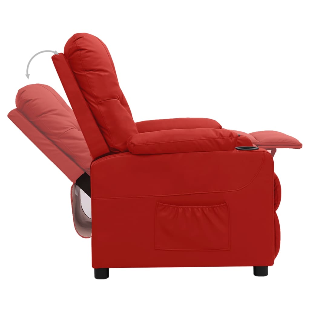 Fauteuil verstelbaar kunstleer wijnrood