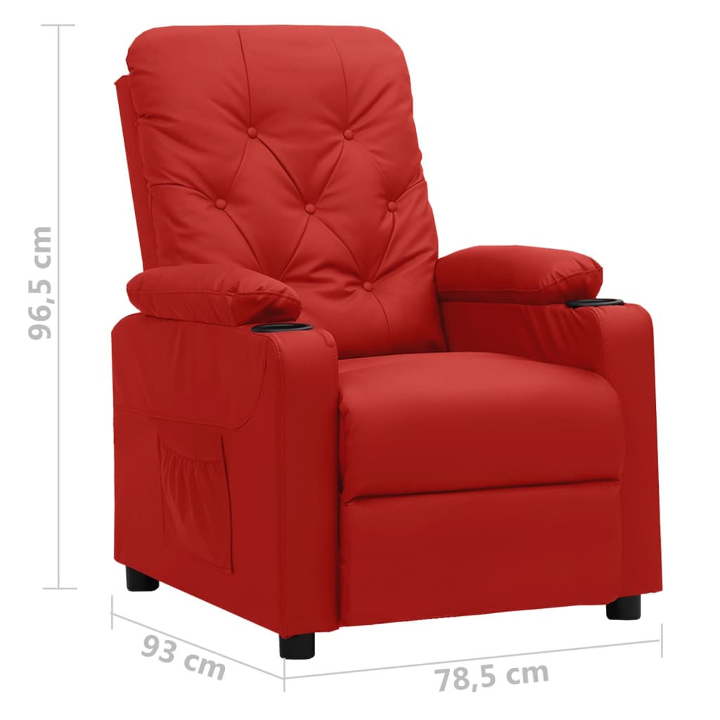 Fauteuil verstelbaar kunstleer wijnrood