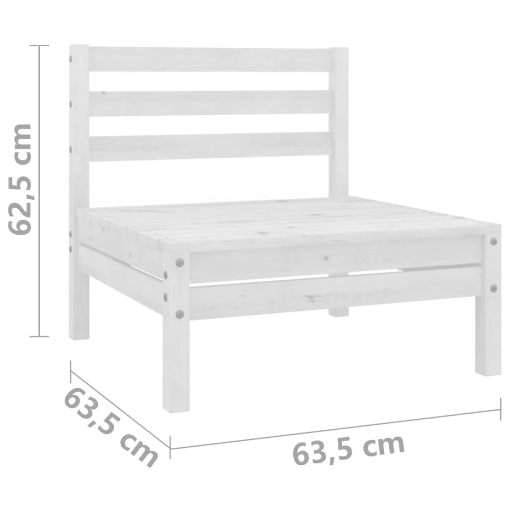 Tuinbank 2-zits massief grenenhout wit