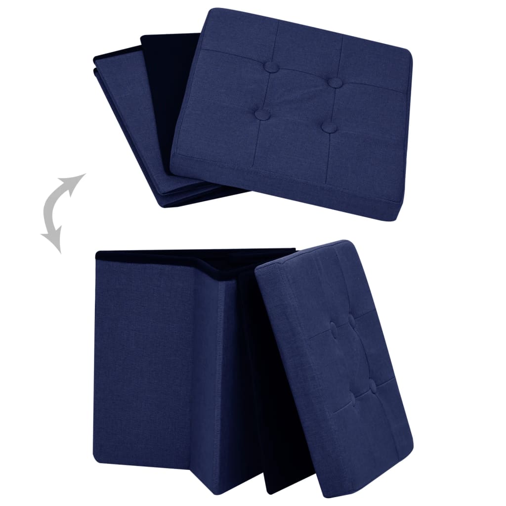 Opbergkruk inklapbaar kunstlinnen blauw