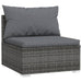 Tuinmiddenbank Met Kussens Poly Rattan Grijs 1 Grijs en antraciet
