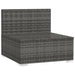 Tuinmiddenbank Met Kussens Poly Rattan Grijs 1 Grijs en antraciet