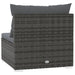 Tuinmiddenbank Met Kussens Poly Rattan Grijs 1 Grijs en antraciet