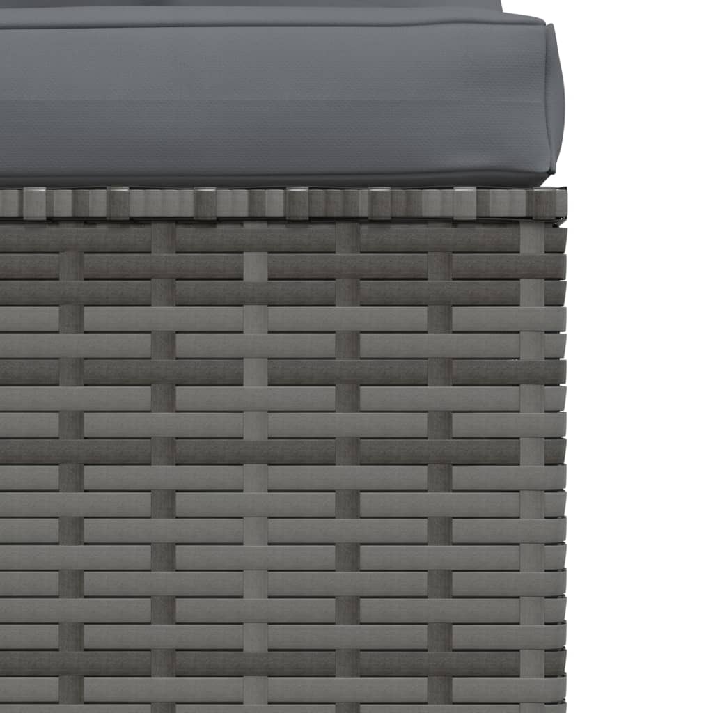 Tuinmiddenbank Met Kussens Poly Rattan Grijs 1 Grijs en antraciet
