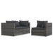 3-Delige Loungeset Met Kussens Poly Rattan Grijs 1 Grijs en antraciet 3x hoek