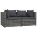 3-Delige Loungeset Met Kussens Poly Rattan Grijs 1 Grijs en antraciet 3x hoek