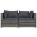 3-Delige Loungeset Met Kussens Poly Rattan Grijs 1 Grijs en antraciet 3x hoek