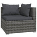 3-Delige Loungeset Met Kussens Poly Rattan Grijs 1 Grijs en antraciet 3x hoek