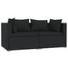3-Delige Loungeset Met Kussens Poly Rattan Zwart 1 3x hoek